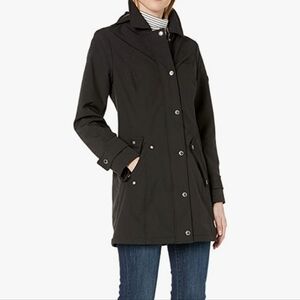 Tommy Hilfiger black hooded rain coat small